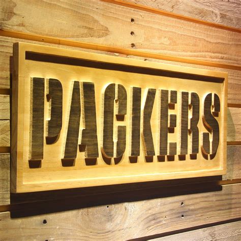 Green Bay Packers 1 Wood Sign - neon sign - LED sign - shop - What's your sign?