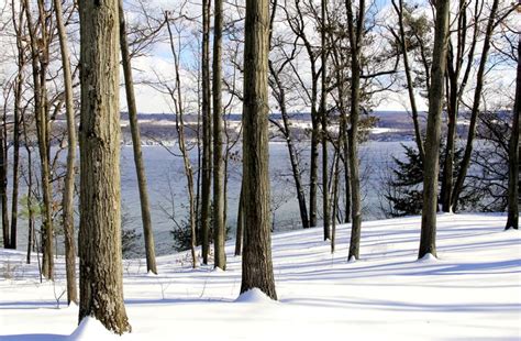 Snowy Cliff View of Seneca Lake