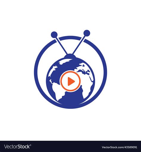 Global tv logo design concept Royalty Free Vector Image