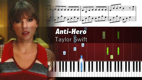 Taylor Swift - Anti-Hero - Piano Tutorial + SHEETS - YouTube