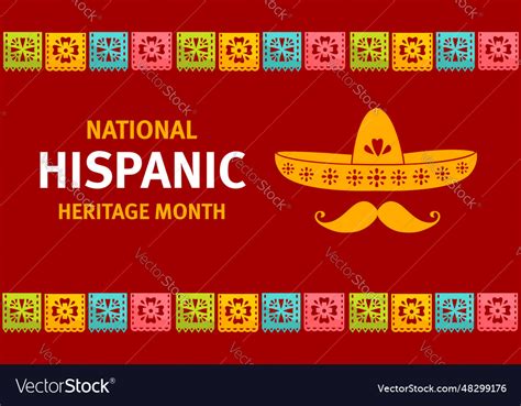 National hispanic heritage banner with sombrero Vector Image