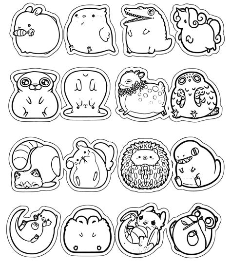 Funny Animal Stickers coloring page - Download, Print or Color Online for Free