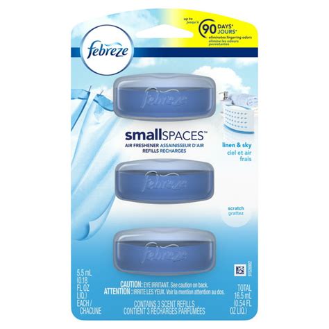 Febreze Small Spaces Air Freshener Refills, Linen & Sky, 3 count ...