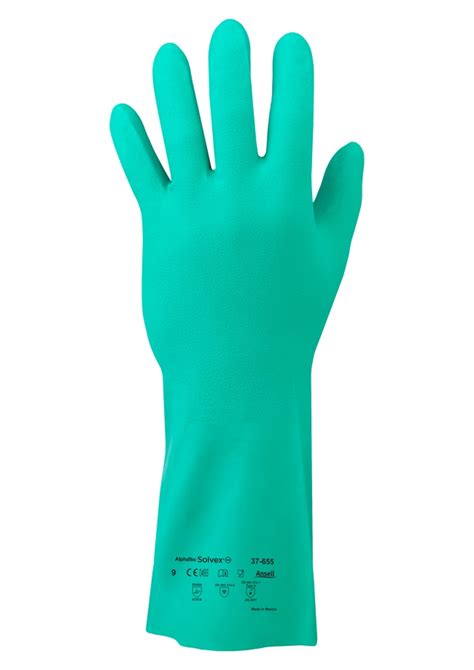 Ansell Solvex 37-655 Series Green Nitrile Immersion Gloves | Fisher Scientific