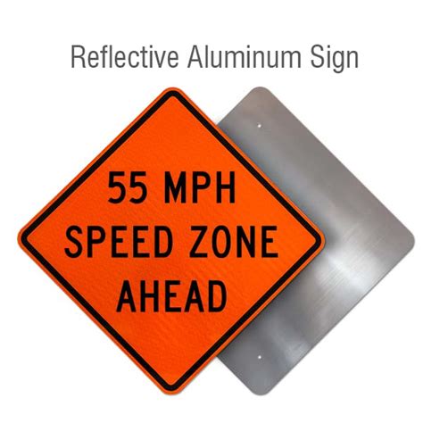 55 MPH Speed Zone Ahead Sign - Save 10% Instantly