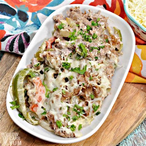 Keto Philly Cheesesteak Casserole - Low Carb Yum