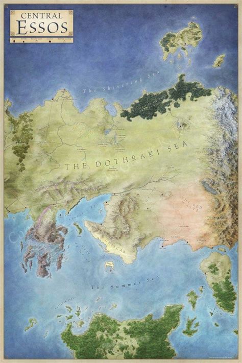 Central Essos map for Game of Thrones Game Of Thrones Map, Game Of ...