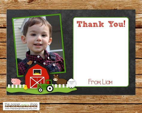 Editable Farm Theme Thank You Cards Doc Sample | Birthday cards diy ...