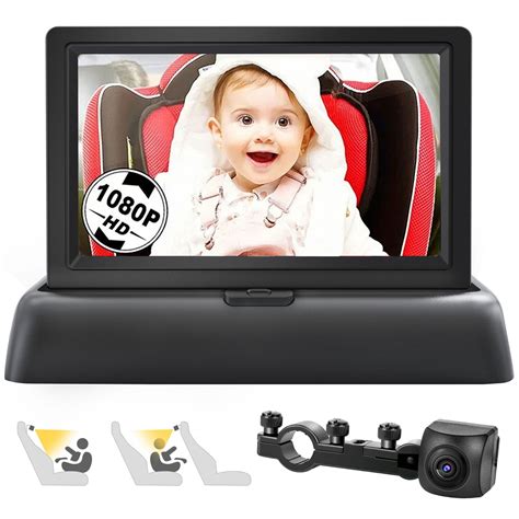 Baby Car Seat Rear Facing Camera, 4.3 inch HD Display, Wide Clear View ...