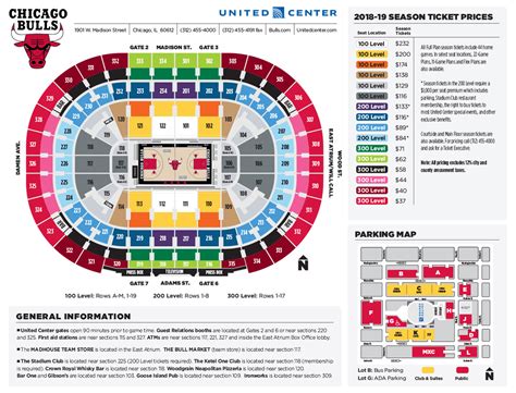 United Center Seating Diagram and Parking | Chicago Bulls