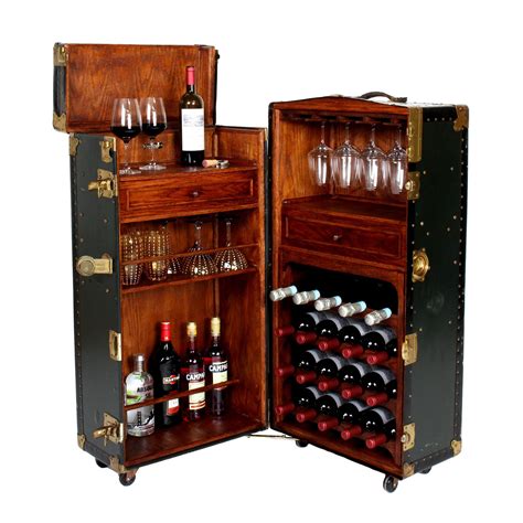 Vintage Steamer Trunk Bar Cabinet | Chairish