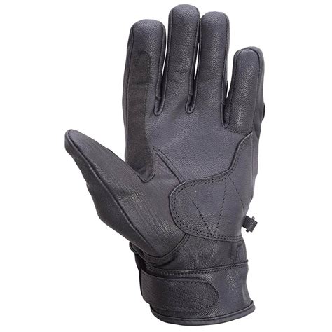 Motorcycle Carbon Fiber Knuckle Leather Riding Gloves Black