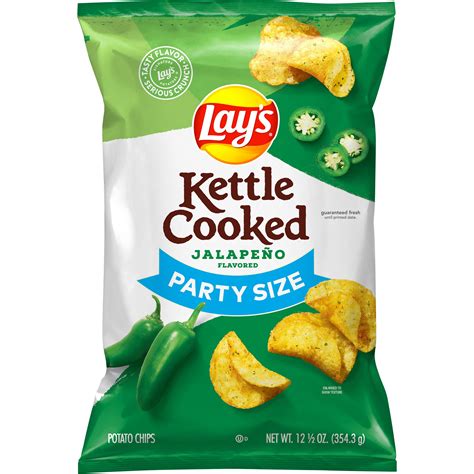 Lay's Kettle Cooked Jalapeno Flavored Potato Chips, 12.5 oz Bag ...