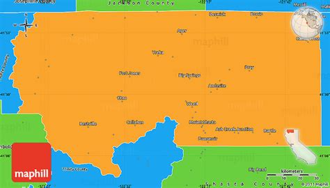 Political Simple Map of Siskiyou County