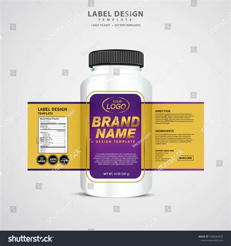 Bottle Label Package Template Design Label Stock Vector (Royalty Free) 1268283532