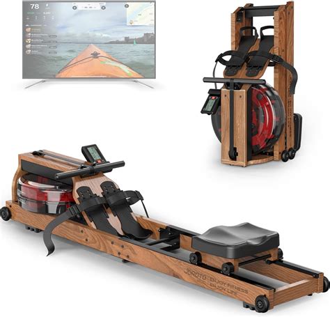 JOROTO MR280 Rowing Machine for Home Gym, Oak Wood Foldable Rower ...