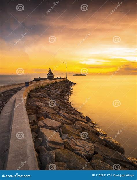 The Sunset of Pariaman Beach-1 West Sumatera Stock Image - Image of boat, central: 116229177