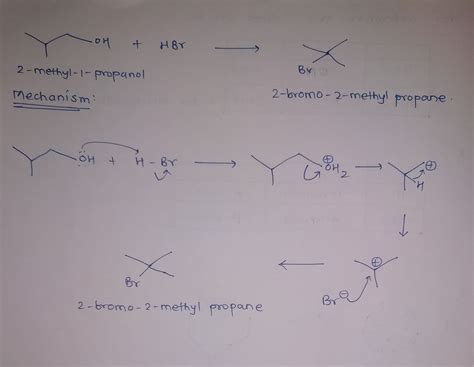 [Solved] Show the mechanism for the reaction of 2-methyl-1-propanol ...