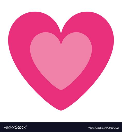 Cute pink heart in love decoration Royalty Free Vector Image