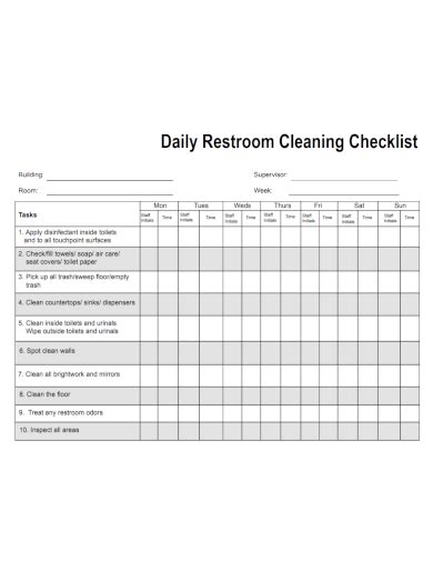 6 Toilet Cleaning Checklist Templates Find Word Templates | Images and Photos finder