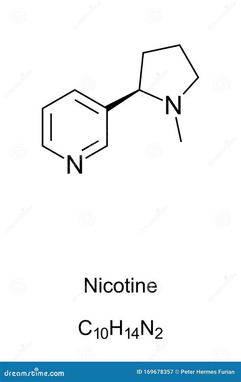 Nicotine Molecule Skeletal Formula Stock Vector - Illustration of cigarette, chemical: 169678357