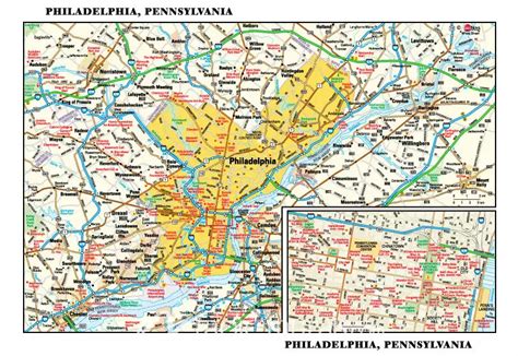 Philadelphia Map Wallpaper Wall Mural by Magic Murals