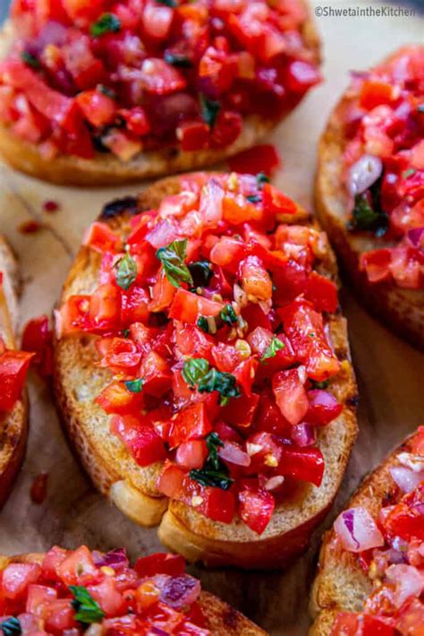 Bruschetta Al Pomodoro (Tomato Basil Bruschetta) - Shweta in the Kitchen