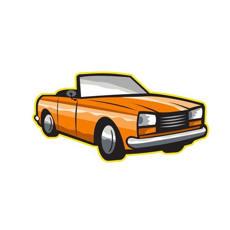 Vintage Cabriolet Top-Down Car Isolated Retro 11956967 Vector Art at Vecteezy