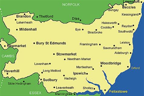 Suffolk map | Suffolk map, England map, Suffolk england