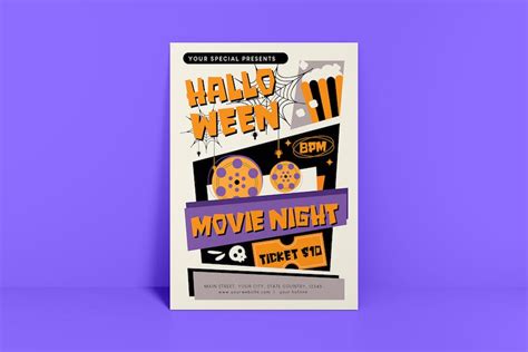 Halloween Movie Night Flyer, Graphic Templates - Envato Elements