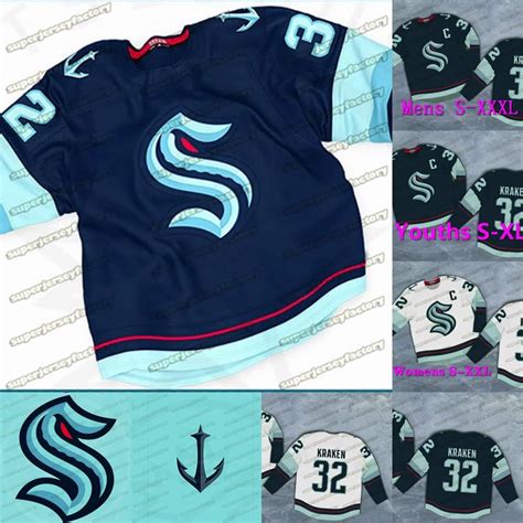 2020 Seattle Kraken 2021 Hockey Jersey 32th New Team Custom Home Road ...