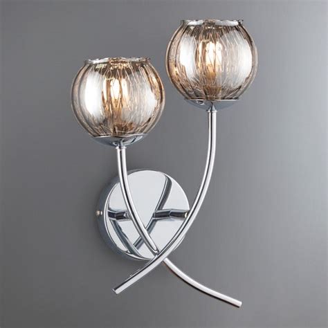 Arta 2 Light Chrome Wall Light | Dunelm