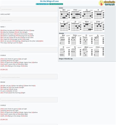Hợp âm: On the Wings of Love - cảm âm, tab guitar, ukulele - lời bài ...