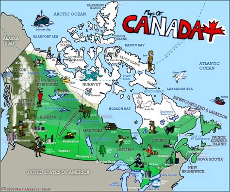 Canada Quiz - Image of the map of Canada - Easy Science For Kids