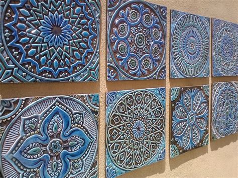 garden decor outdoor wall art made from ceramic Set of 8