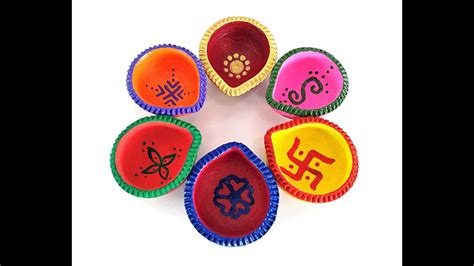 6 Diwali Diya Decoration ideas Part-1 || Beautiful Diya Painting Designs - YouTube