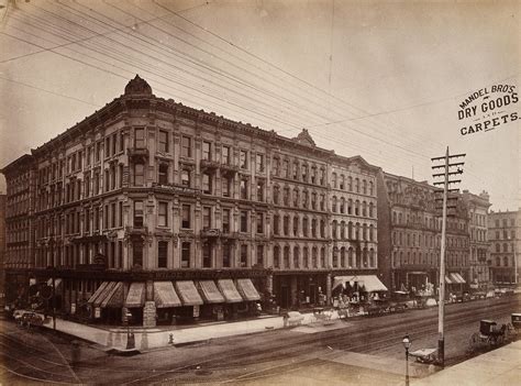 State Street, Chicago: large shop buildings. Photograph, ca. 1880 ...