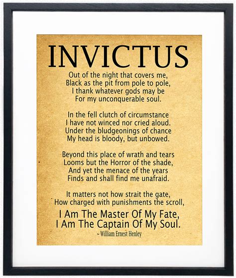 Invictus Poem Printable