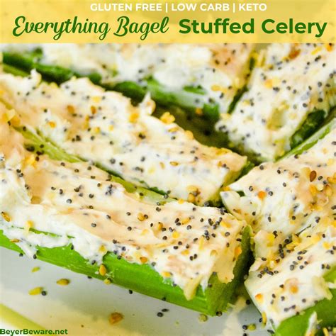 Everything Bagel Cream Cheese Stuffed Celery - Low-Carb Snacks | Blog Hồng