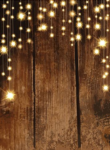 Wooden Background With String Lights Stock Illustration - Download ...