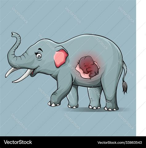 Elephant mom and her baby Royalty Free Vector Image