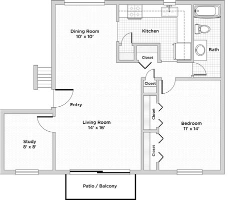 One Bedroom With Den Floor Plan - floorplans.click