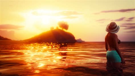 Download Sunset Sun Sea Video Game Grand Theft Auto V HD Wallpaper
