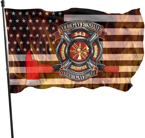 Firefighters Helmet Memorial 911 Flag 3x5 FT Banner Yard | Etsy