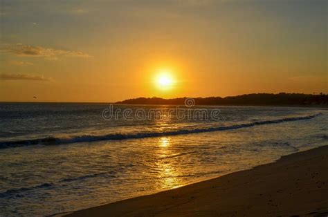 Sunset in Natadola Beach, Viti Levu Island, Fiji Stock Photo - Image of ...