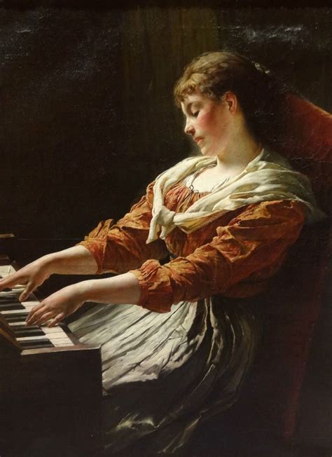 Replica manual art painting"Century German Lady Playing Piano Portrait"24x36Inch | Art, Other ...