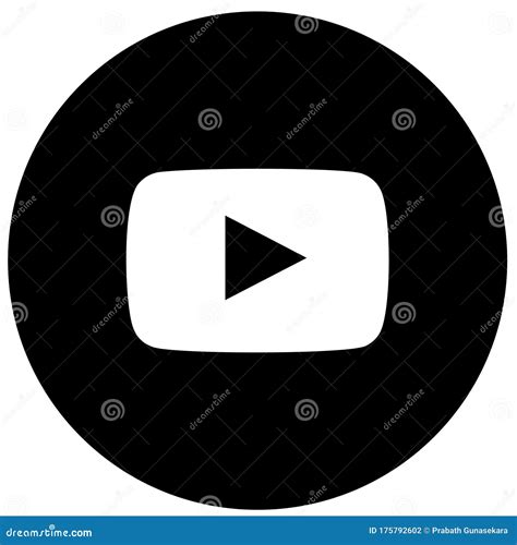 Black & White Youtube Logo Icon Editorial Photography - Illustration of ...