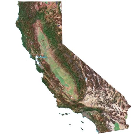 California Satellite Map - Large MAP Vivid Imagery-12 Inch BY 18 Inch ...