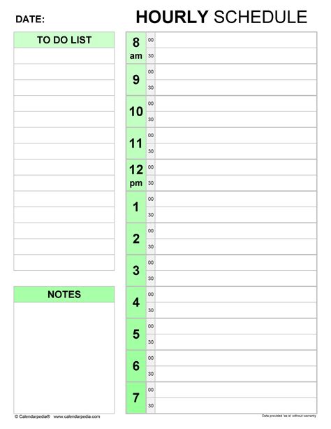 Hourly Schedules in Microsoft Word Format - 20+ Templates