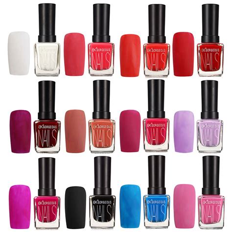 DANCINGNAIL 12ml 12 Colors Matte Dull Nail Art Polish Enamel Frosted ...